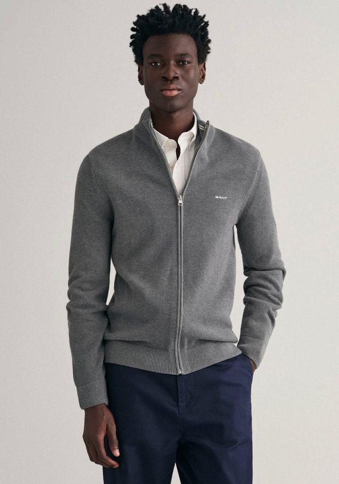 Gant Strickjacke COTTON PIQUE ZIP CARDIGAN günstig online kaufen