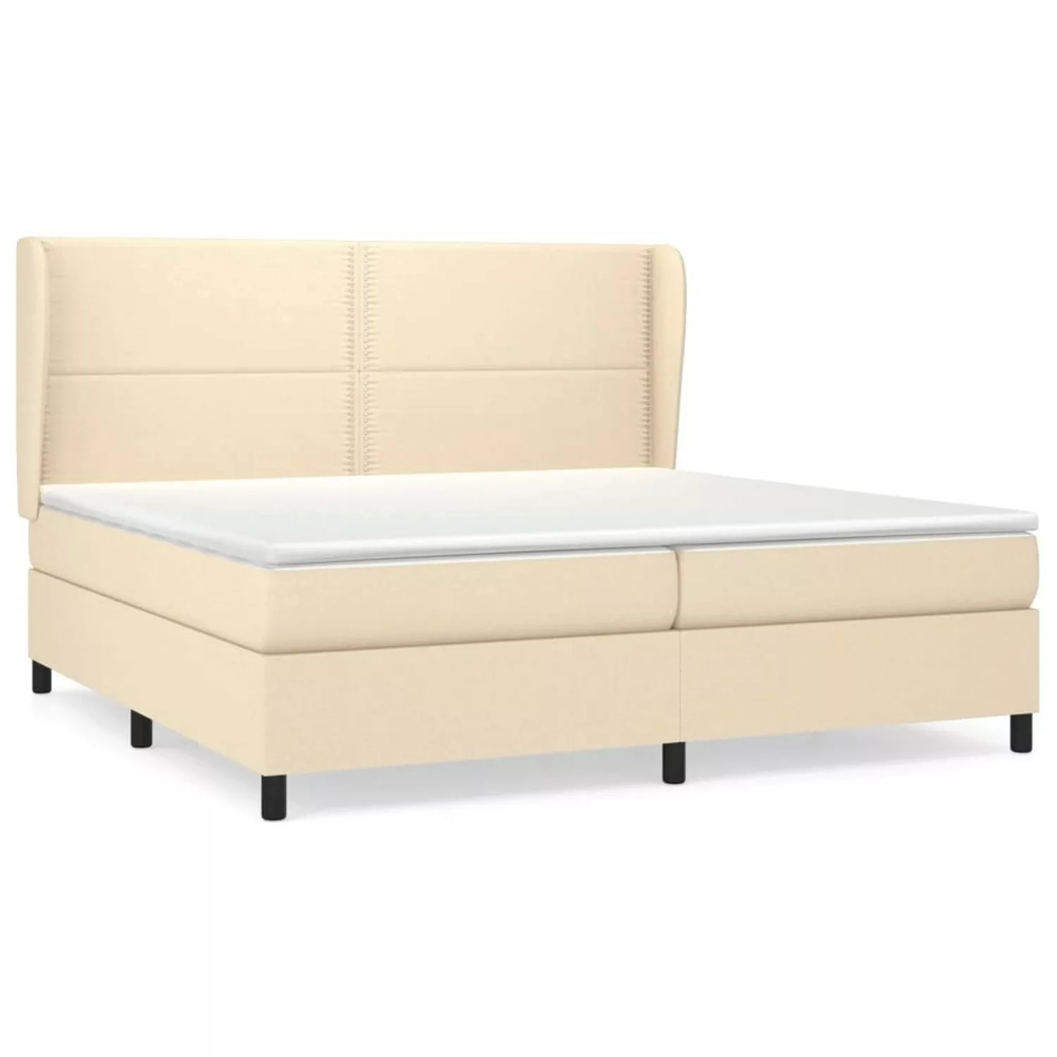 vidaXL Boxspringbett Boxspringbett mit Matratze Creme 200x200 cm Stoff Bett günstig online kaufen