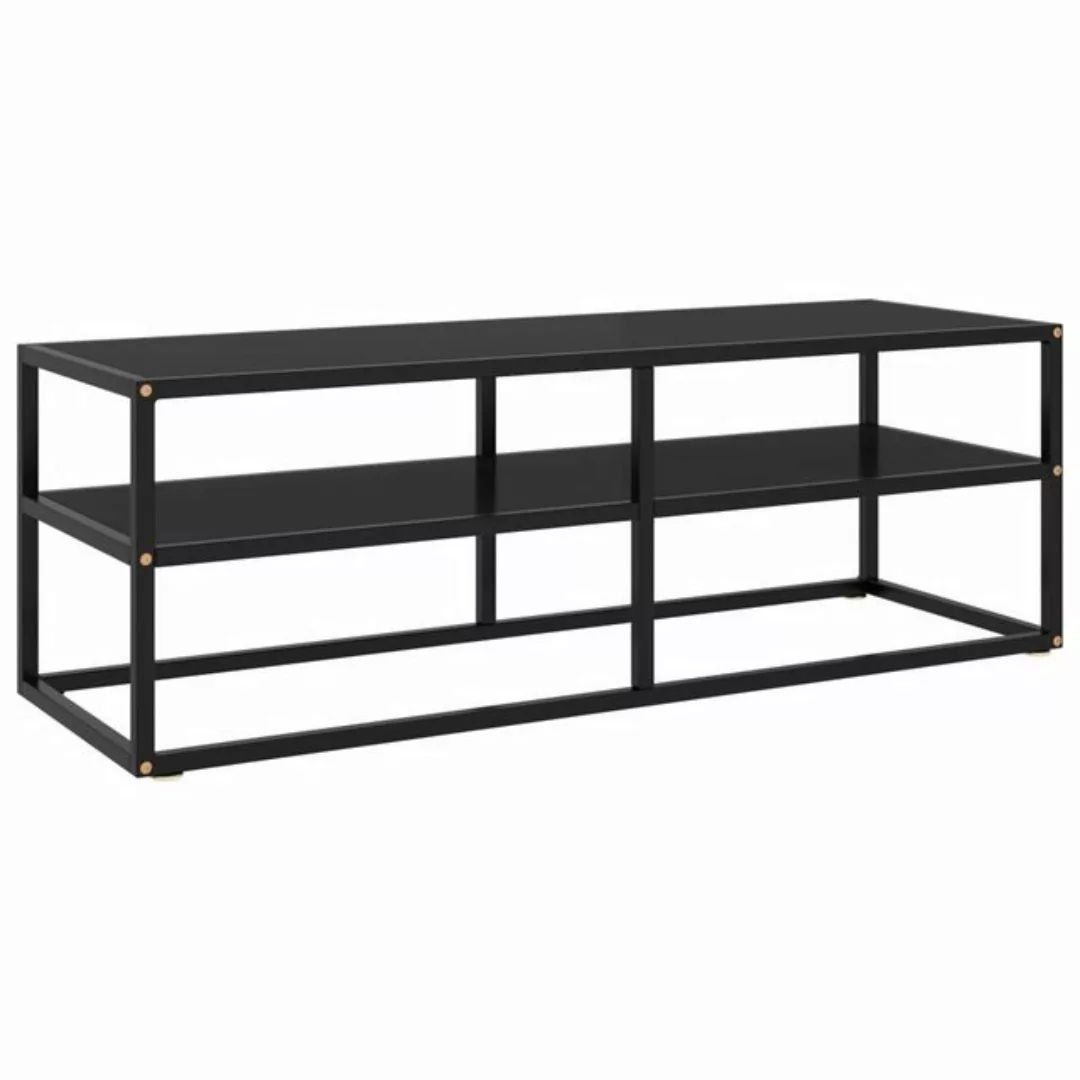 furnicato TV-Schrank Schwarz mit Schwarzem Hartglas 120x40x40 cm (1-St) günstig online kaufen