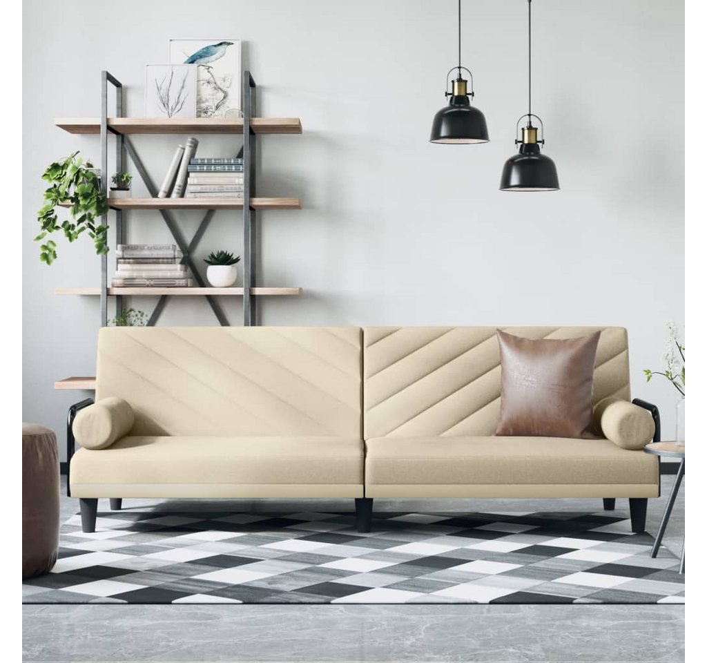 vidaXL Sofa Schlafcouch Schlafsofa mit Armlehnen Creme Stoff günstig online kaufen