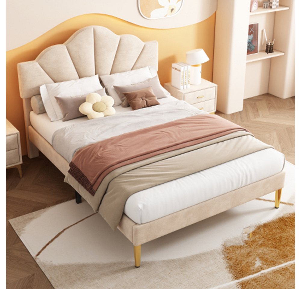 XDeer Polsterbett Polsterbett, 140*200 cm, Doppelbett, Bett mit goldenen, h günstig online kaufen