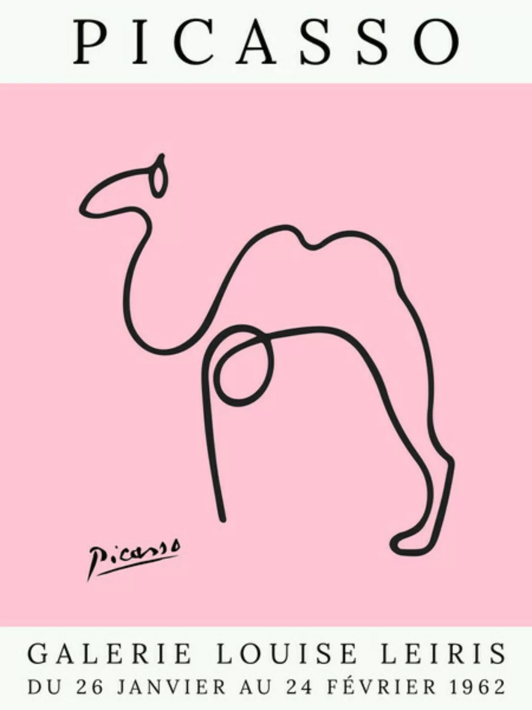Poster / Leinwandbild - Picasso Kamel – Rosa günstig online kaufen