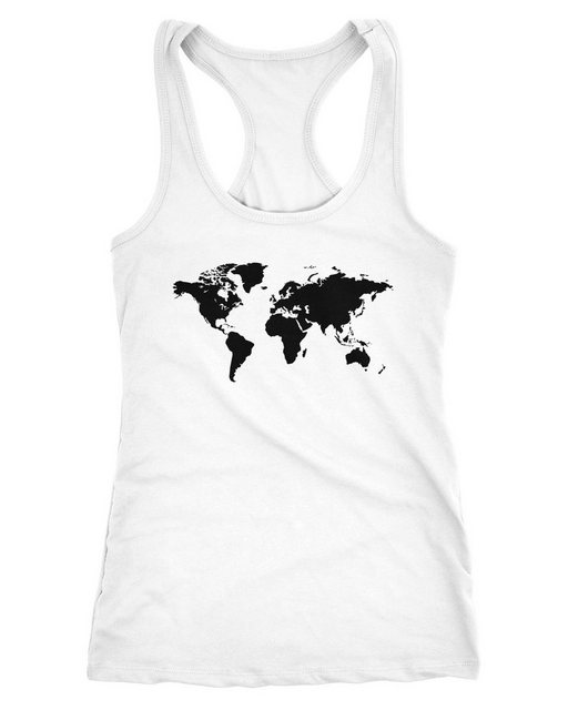 Neverless Tanktop Damen Tank Top Weltkarte World Map Racerback Tanktop Neve günstig online kaufen