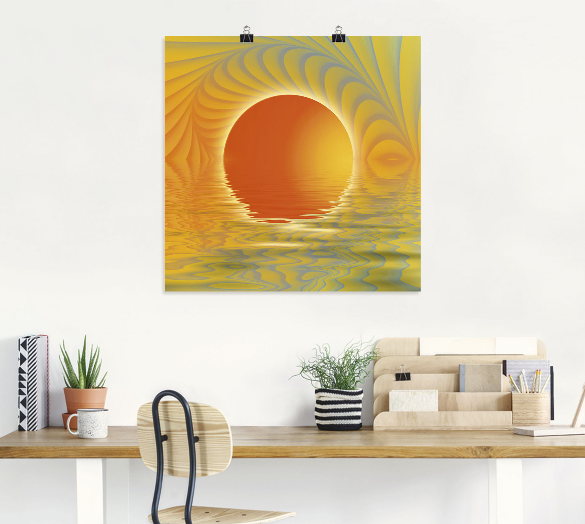 Artland Wandbild "Abstrakter Sonnenuntergang", Muster, (1 St.), als Leinwan günstig online kaufen