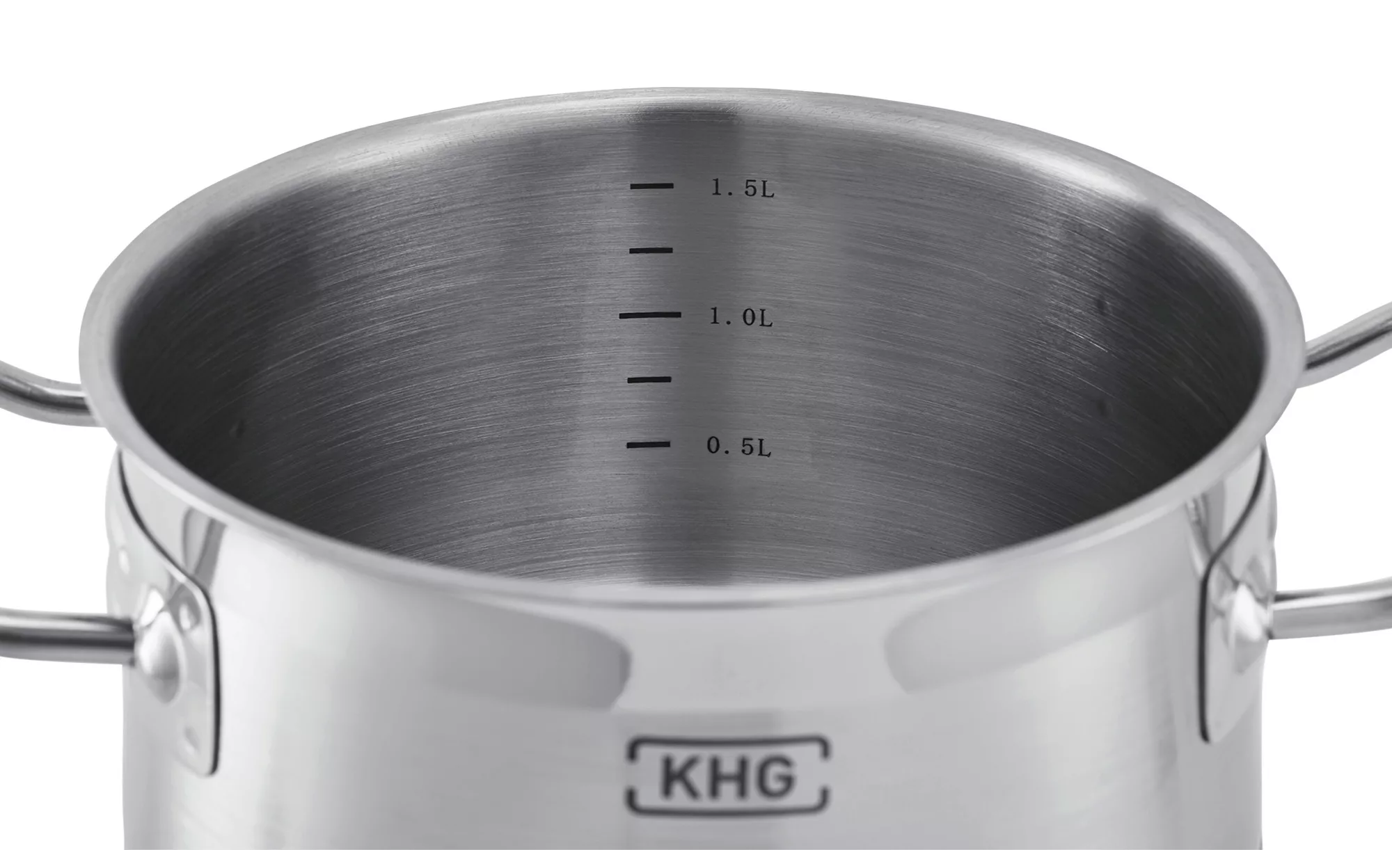 KHG Kochtopf   LUNA ¦ silber ¦ Edelstahl ¦ Maße (cm): H: 9,5  Ø: 16 Töpfe & günstig online kaufen