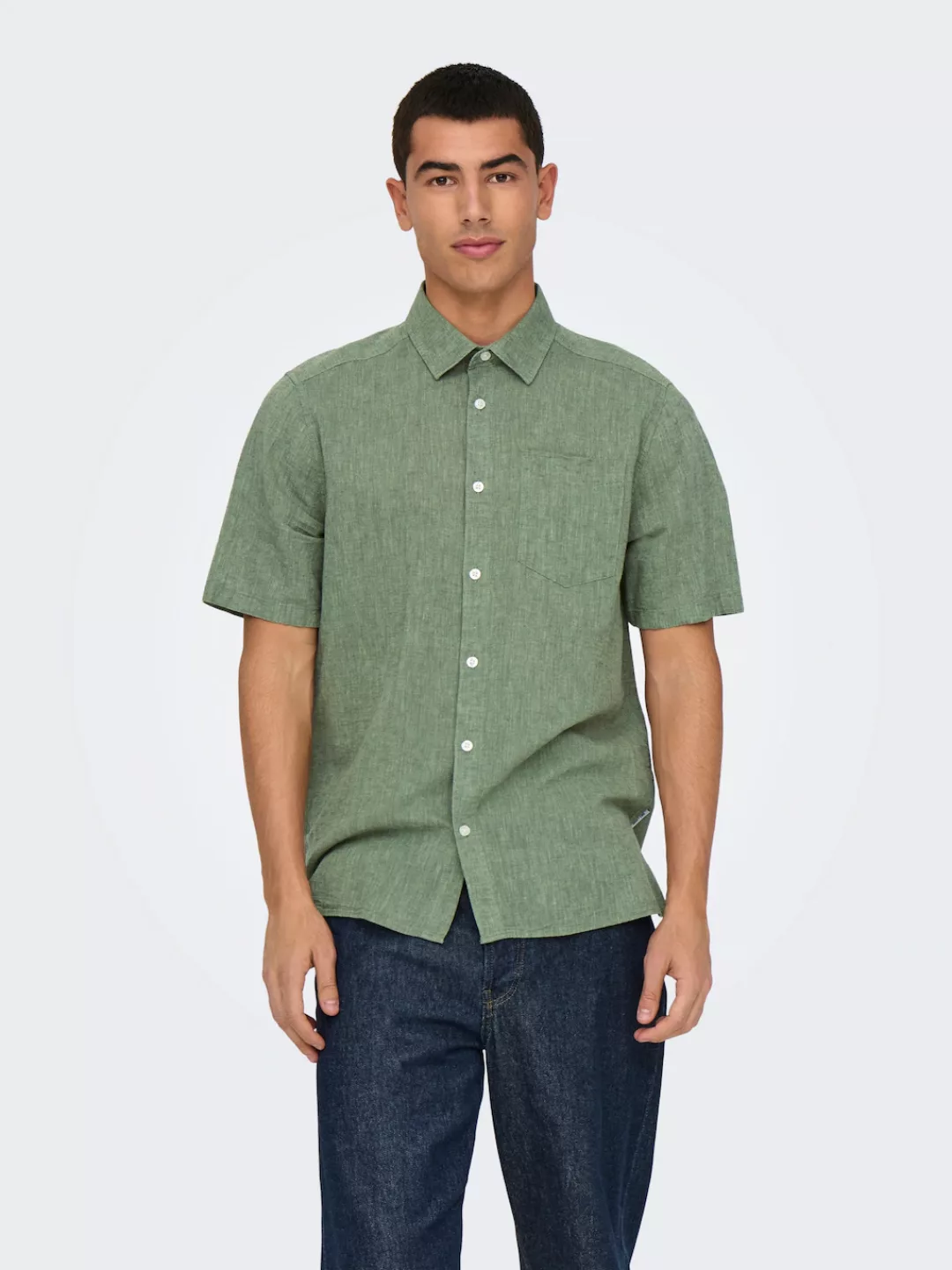 ONLY & SONS Kurzarmhemd "ONSCAIDEN LIFE REG SS 1 PKT SHIRT" günstig online kaufen