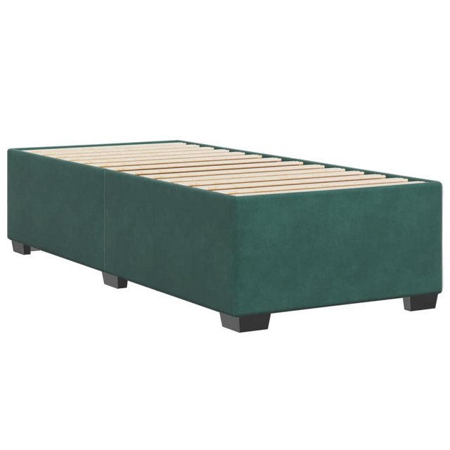 vidaXL Bett Bettgestell ohne Matratze Dunkelgrün 100x200 cm Samt günstig online kaufen