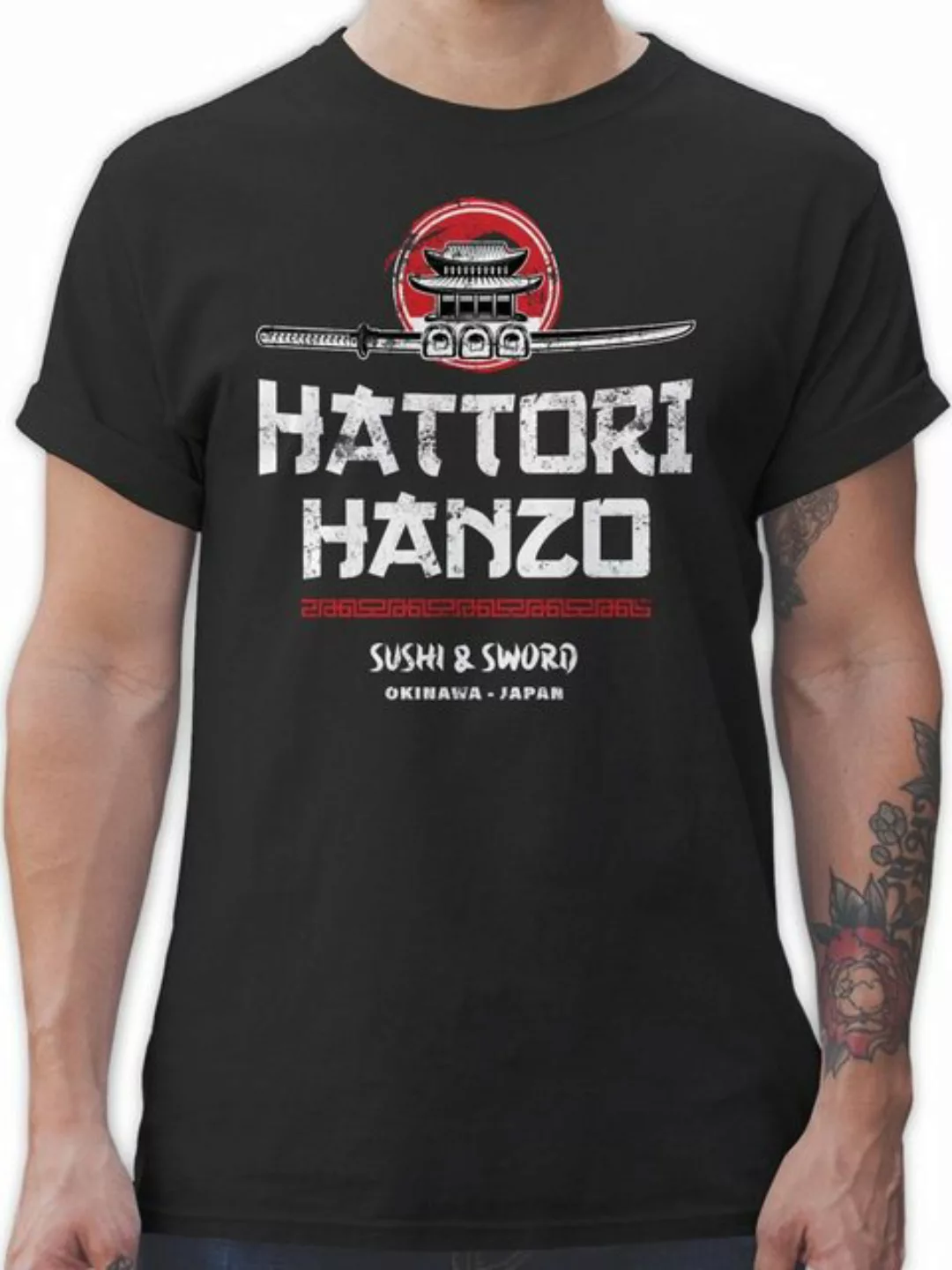 Shirtracer T-Shirt Hattori Hanzo Sushi & Sword Vintage Nerd Geschenke günstig online kaufen