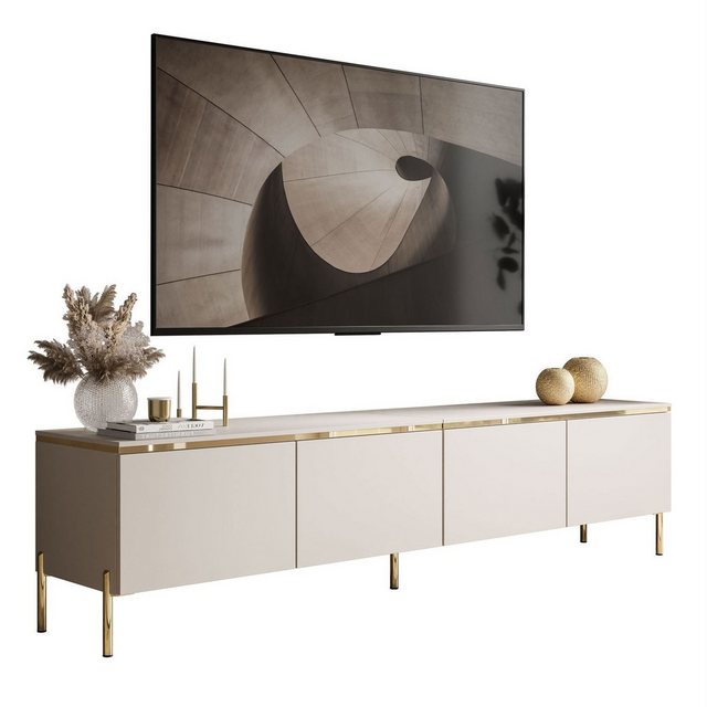 ALLHOUSE24 TV-Schrank Nelly 200 cm KASCHMIR GOLD Metallfüße Unterschrank Lo günstig online kaufen