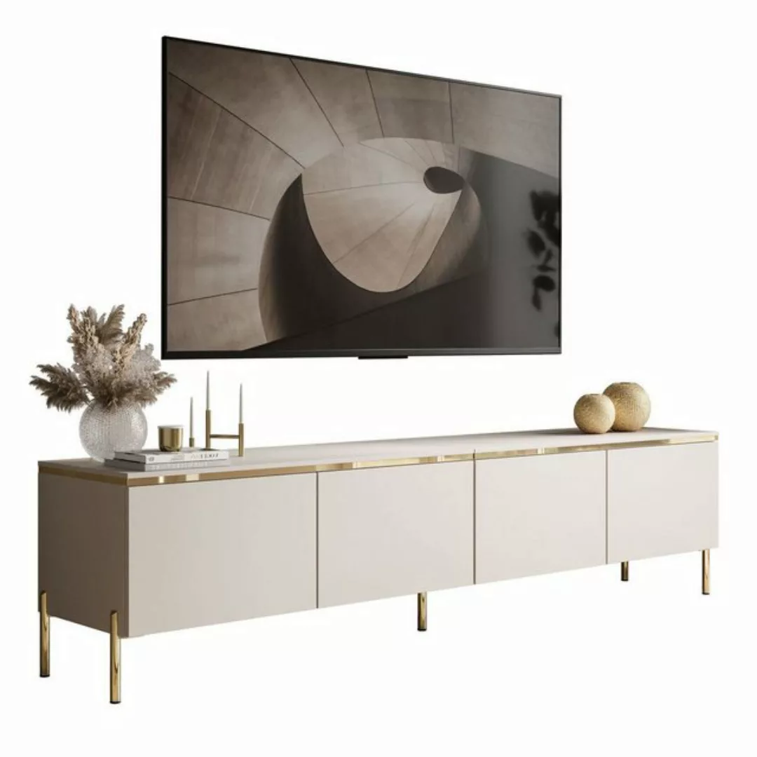 ALLHOUSE24 TV-Schrank Nelly 200 cm KASCHMIR GOLD Metallfüße Unterschrank Lo günstig online kaufen