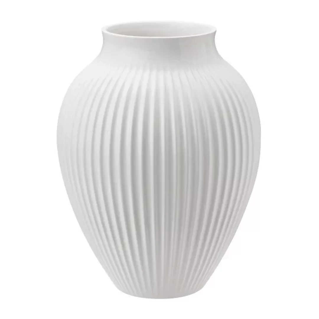 Knabstrup Vase geriffelt 20cm weiß günstig online kaufen