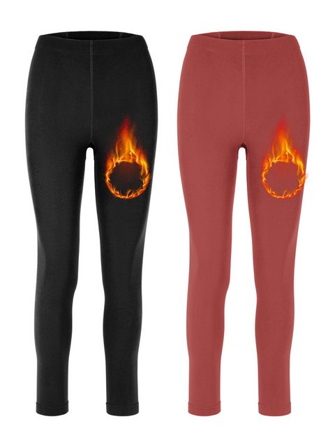 Merry Style Leggings 2er Pack Damen Thermo Leggings Gefütterte Thermoleggin günstig online kaufen