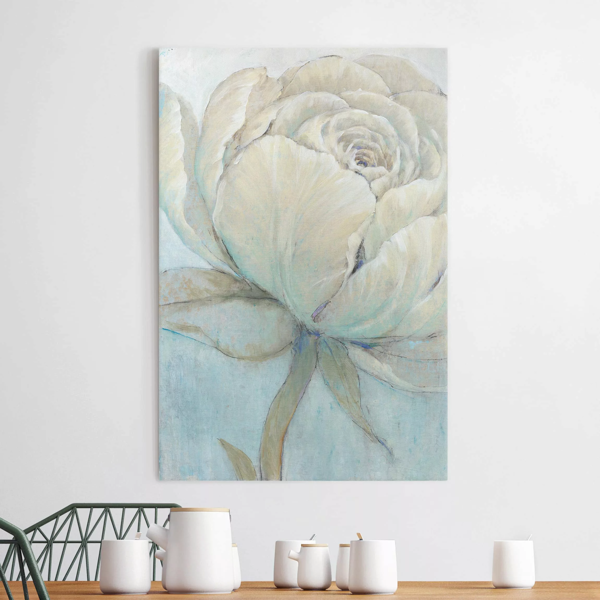 Leinwandbild Blumen - Hochformat Englische Rose Pastell günstig online kaufen