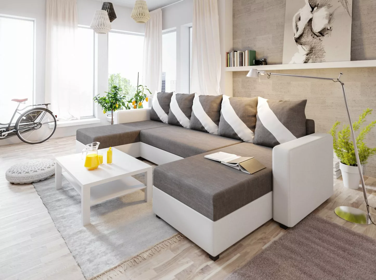 ALTDECOR Wohnlandschaft ASTA-U, Couch mit Schlaffunktion, Wohnzimmer - Ecks günstig online kaufen