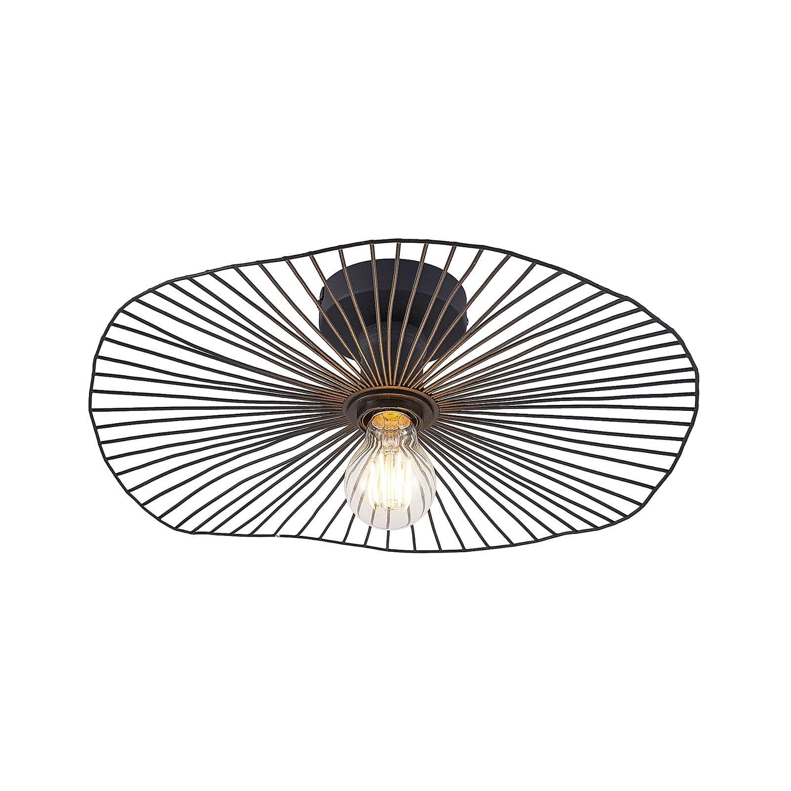 Lindby Deckenleuchte Ruota, schwarz, Metall, Ø 40 cm, E27 günstig online kaufen