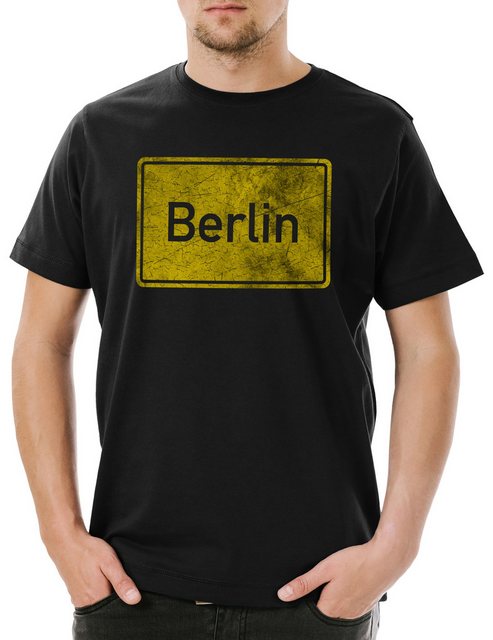 Urban Backwoods Print-Shirt Berlin Road Sign Herren T-Shirt Germany City St günstig online kaufen