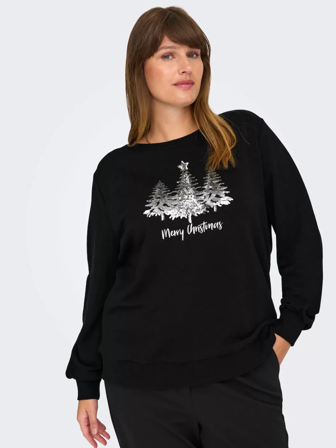 ONLY CARMAKOMA Sweatshirt CARXMAS LIFE LS O-NECK SWEAT JRS günstig online kaufen