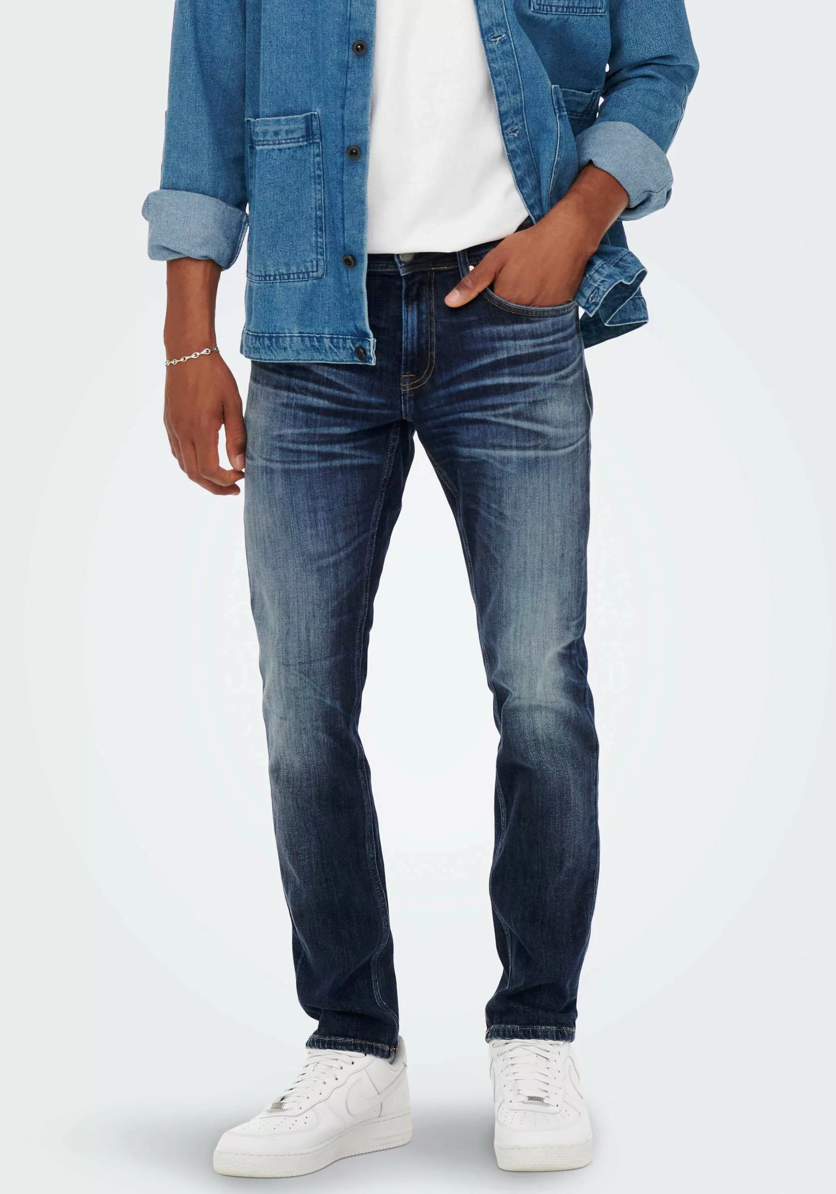 ONLY & SONS Straight-Jeans ONSWEFT REGULAR WB 0021 TAI DNM NOOS im 4-Pocket günstig online kaufen