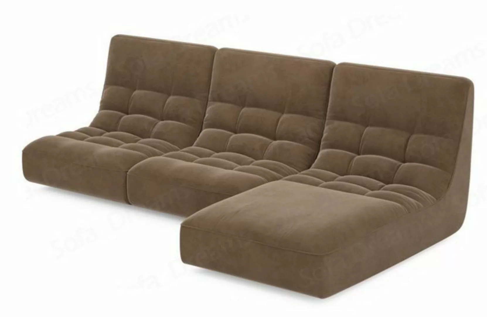 Sofa Dreams Ecksofa Samtstoff Sofa Design Couch Melilla L Form Stoffsofa, L günstig online kaufen