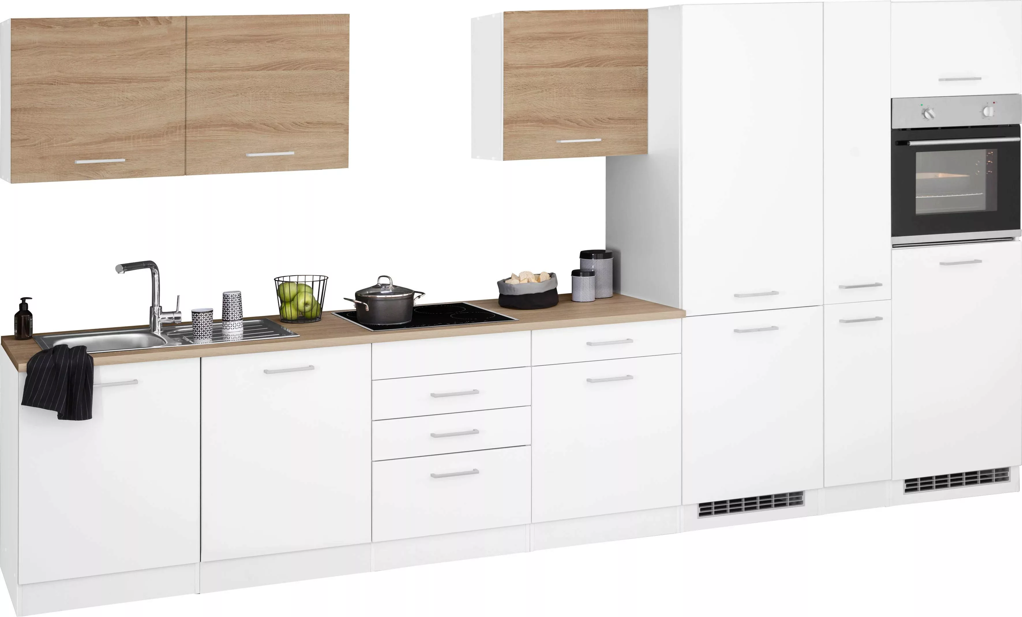 HELD MÖBEL Küchenzeile »Visby«, ohne E-Geräte, Breite 390 cm für Kühl/Gerfr günstig online kaufen