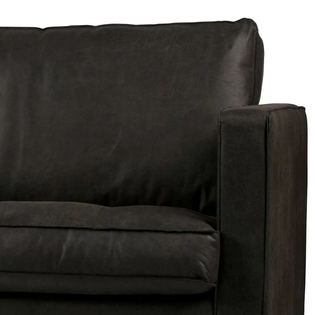 Sitzsofa in Schwarz Recyclingleder 230 cm breit günstig online kaufen