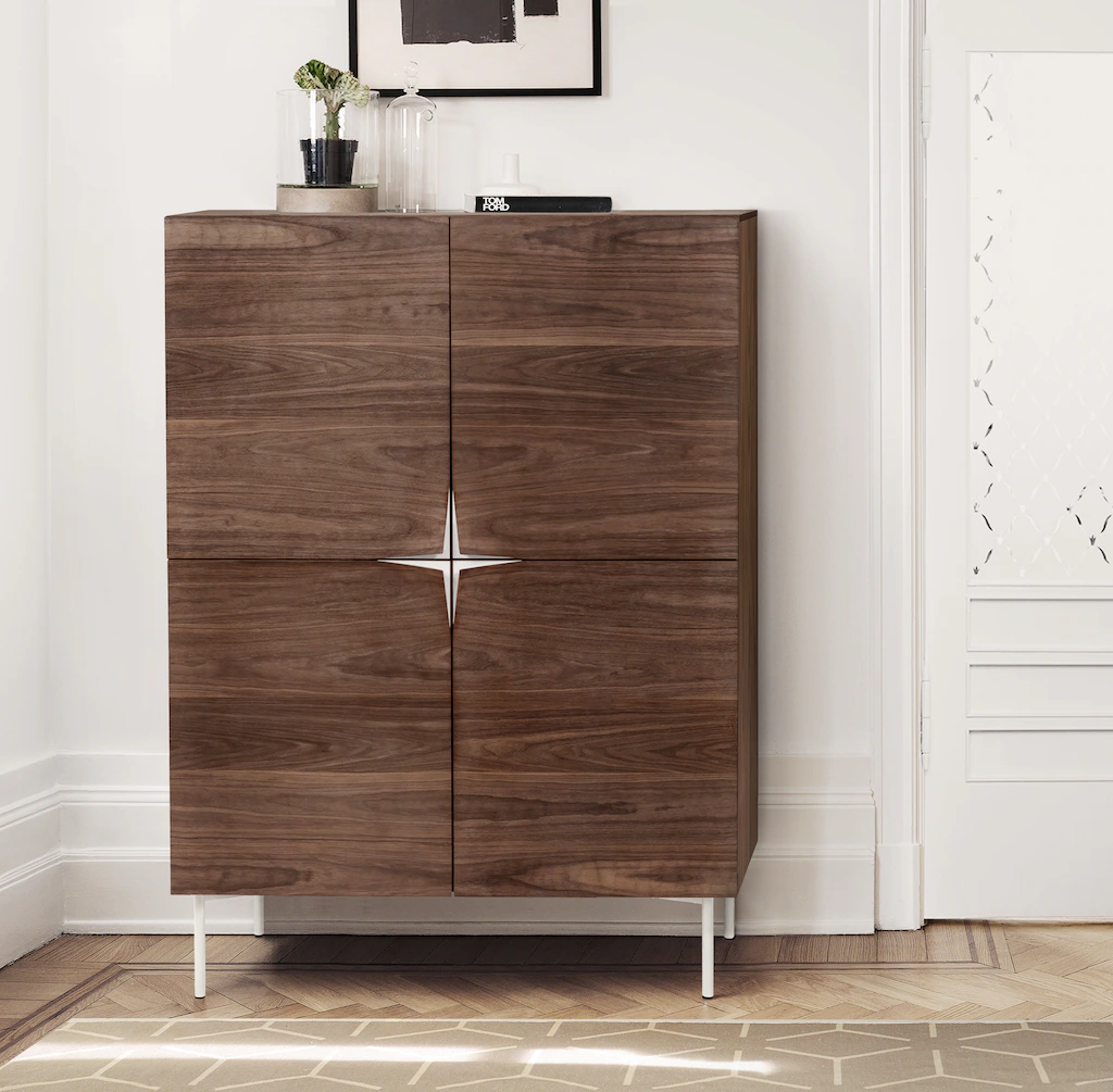 Woodman Highboard, Kommode mit Holzfurnier aus Eiche, im Skandinavischen De günstig online kaufen