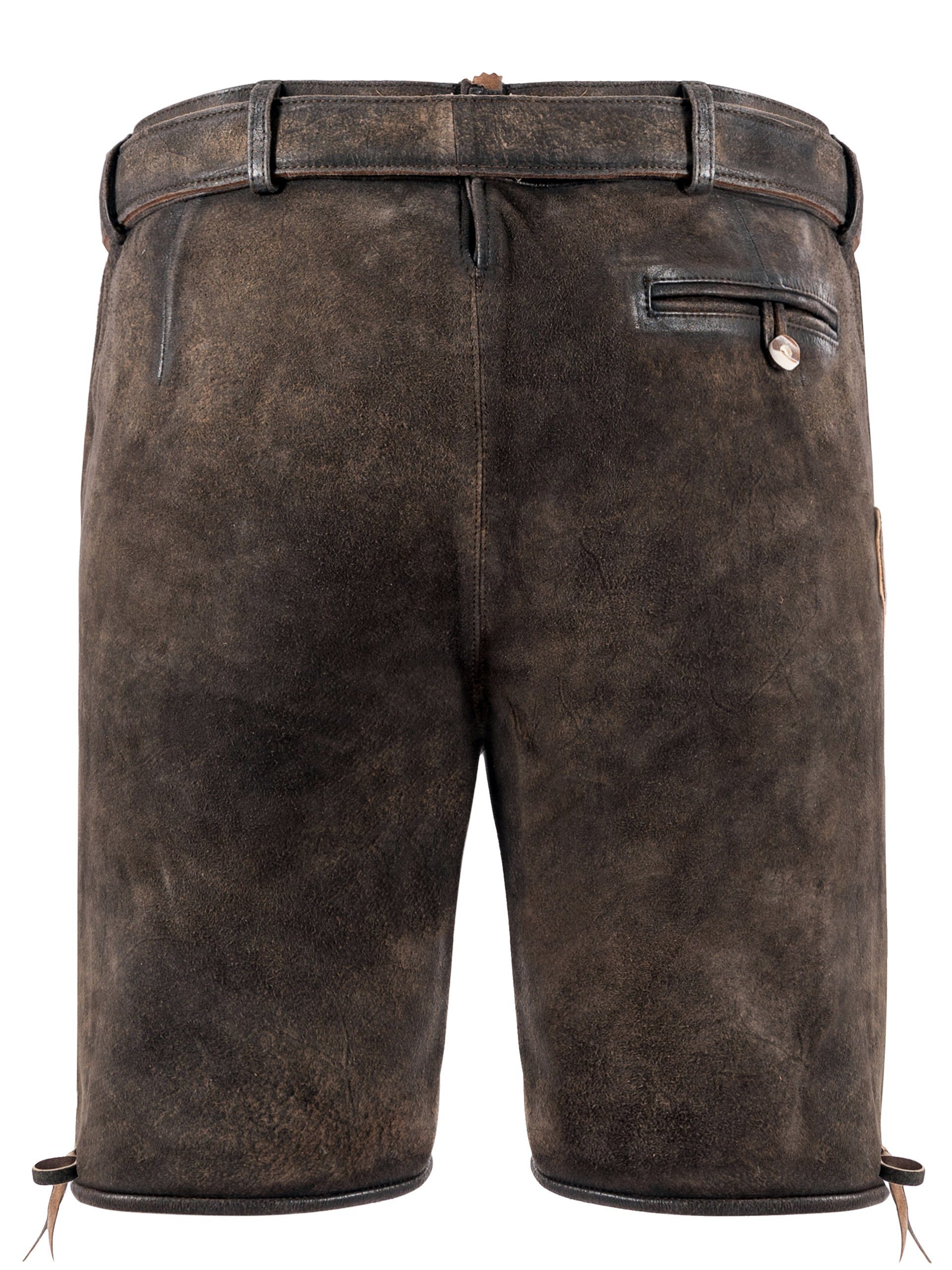FUCHS Trachtenlederhose Lederhose kurz Daniel dunkelbraun günstig online kaufen