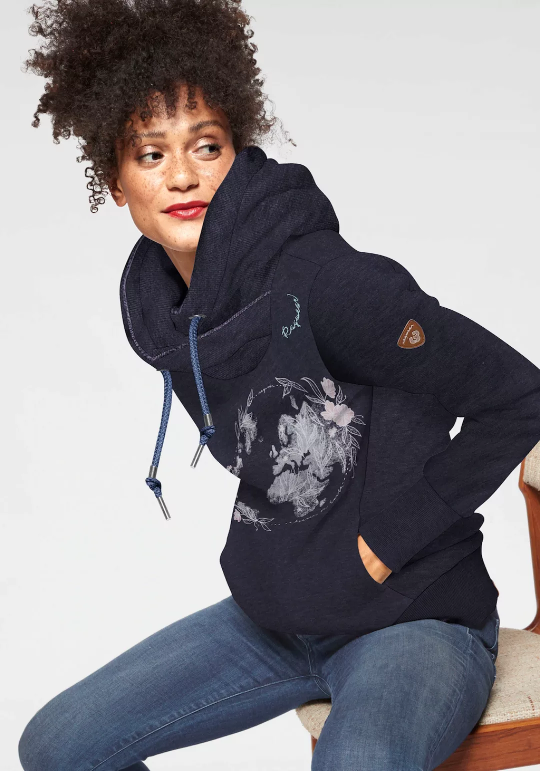 Ragwear Sweater GRIPY BUTTON WORLD O Kapuzensweatshirt mit Statement-Front- günstig online kaufen