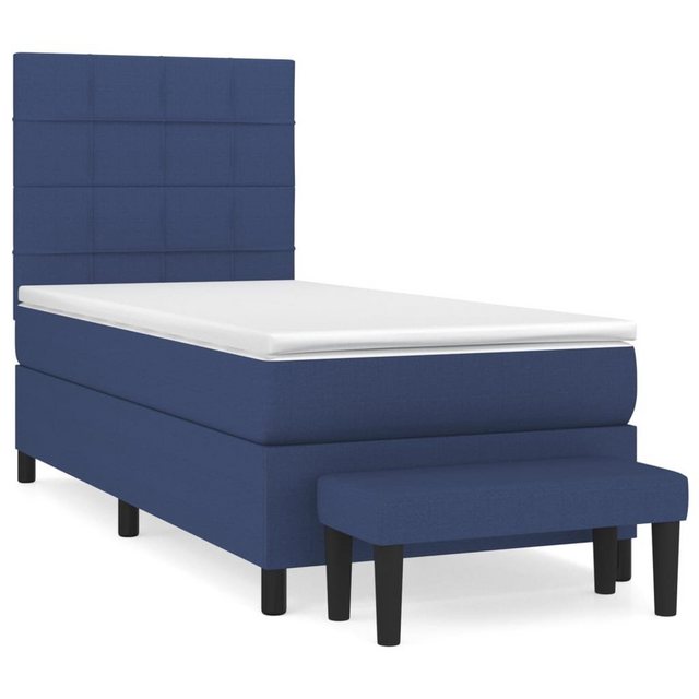 vidaXL Boxspringbett Boxspringbett mit Matratze Blau 90x190 cm Stoff Bett B günstig online kaufen