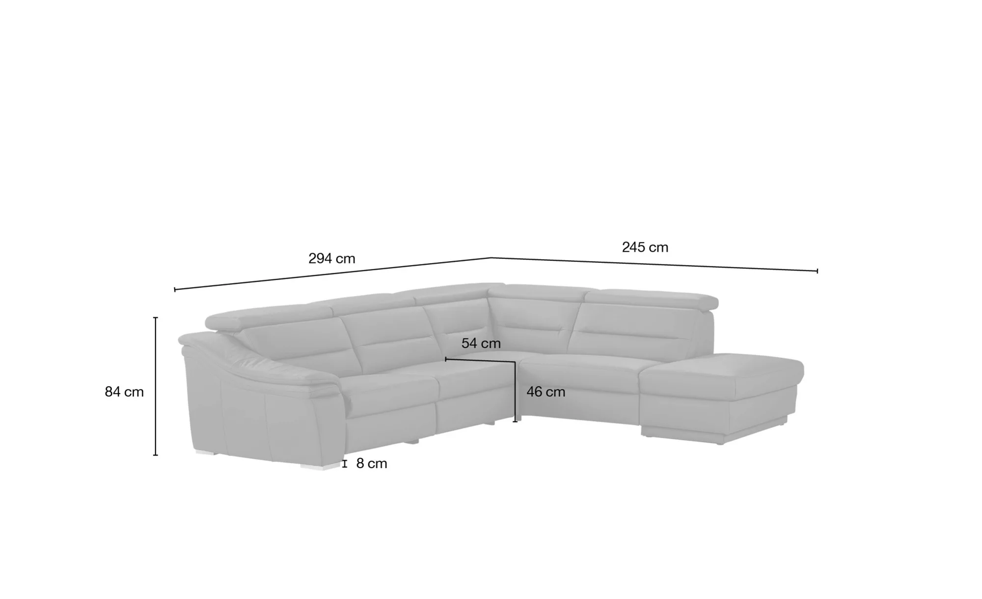 meinSofa Ecksofa  Ivonne ¦ grau ¦ Maße (cm): B: 294 H: 84 T: 245 Polstermöb günstig online kaufen