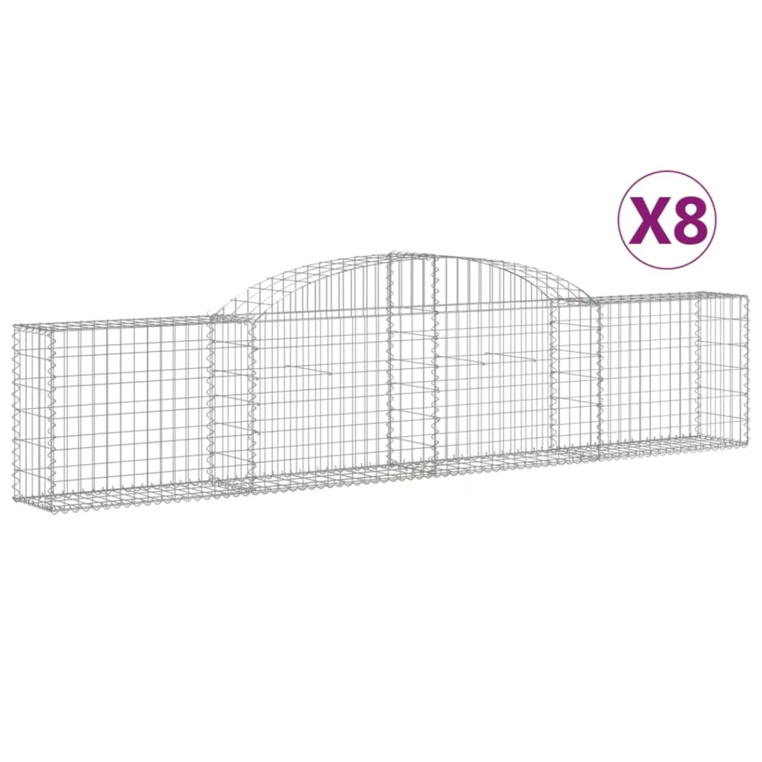 Vidaxl Gabionen Mit Hochbogen 8 Stk. 300x30x60/80 Cm Verzinktes Eisen günstig online kaufen