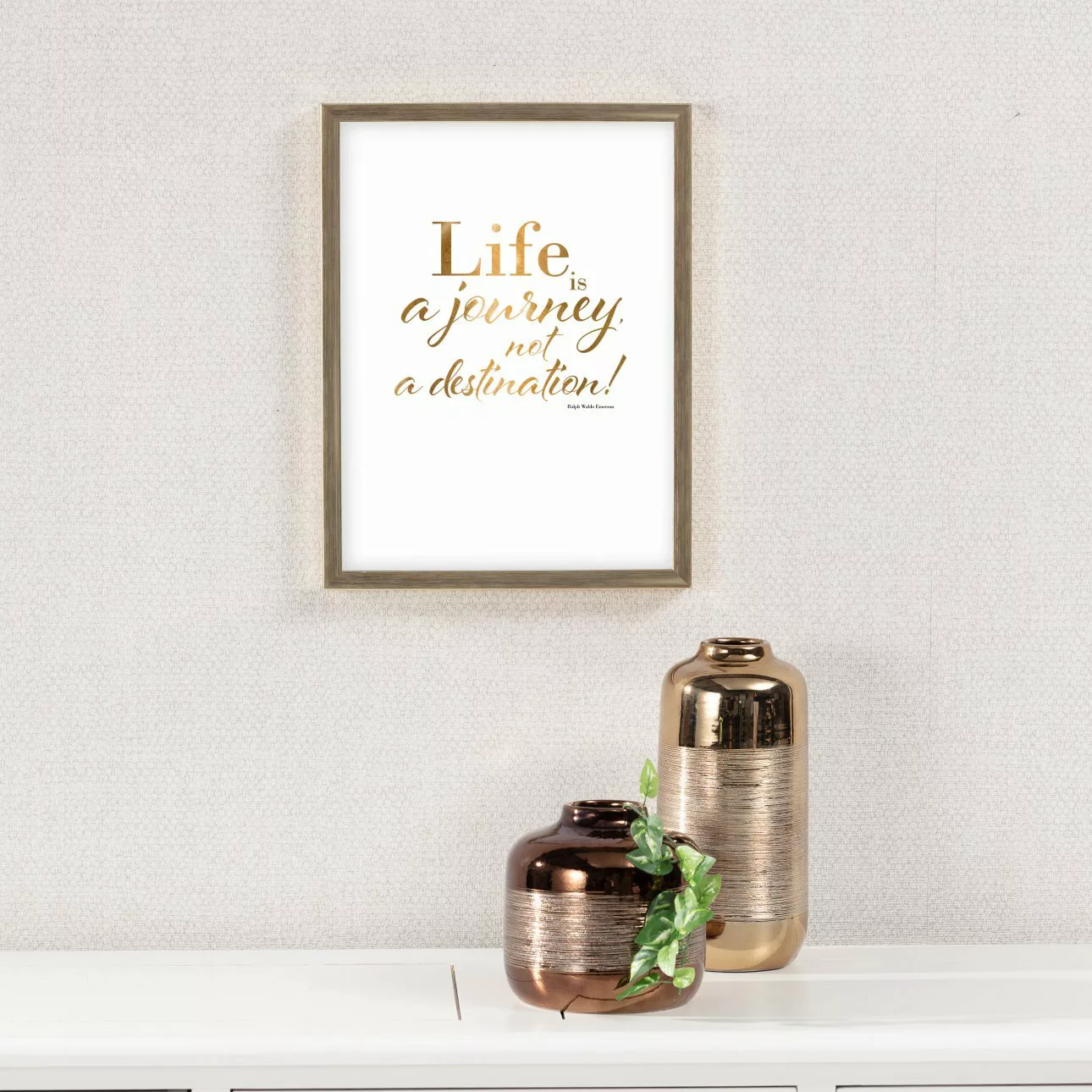 Wandbild Life is a journey 30x40cm gold, 30 x 40 cm günstig online kaufen