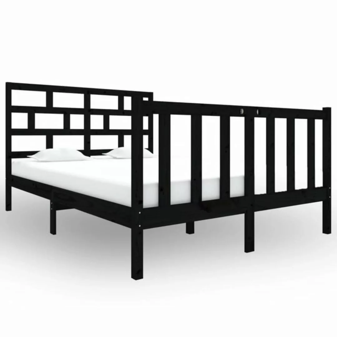 furnicato Bett Massivholzbett Schwarz Kiefer 120x190 cm günstig online kaufen