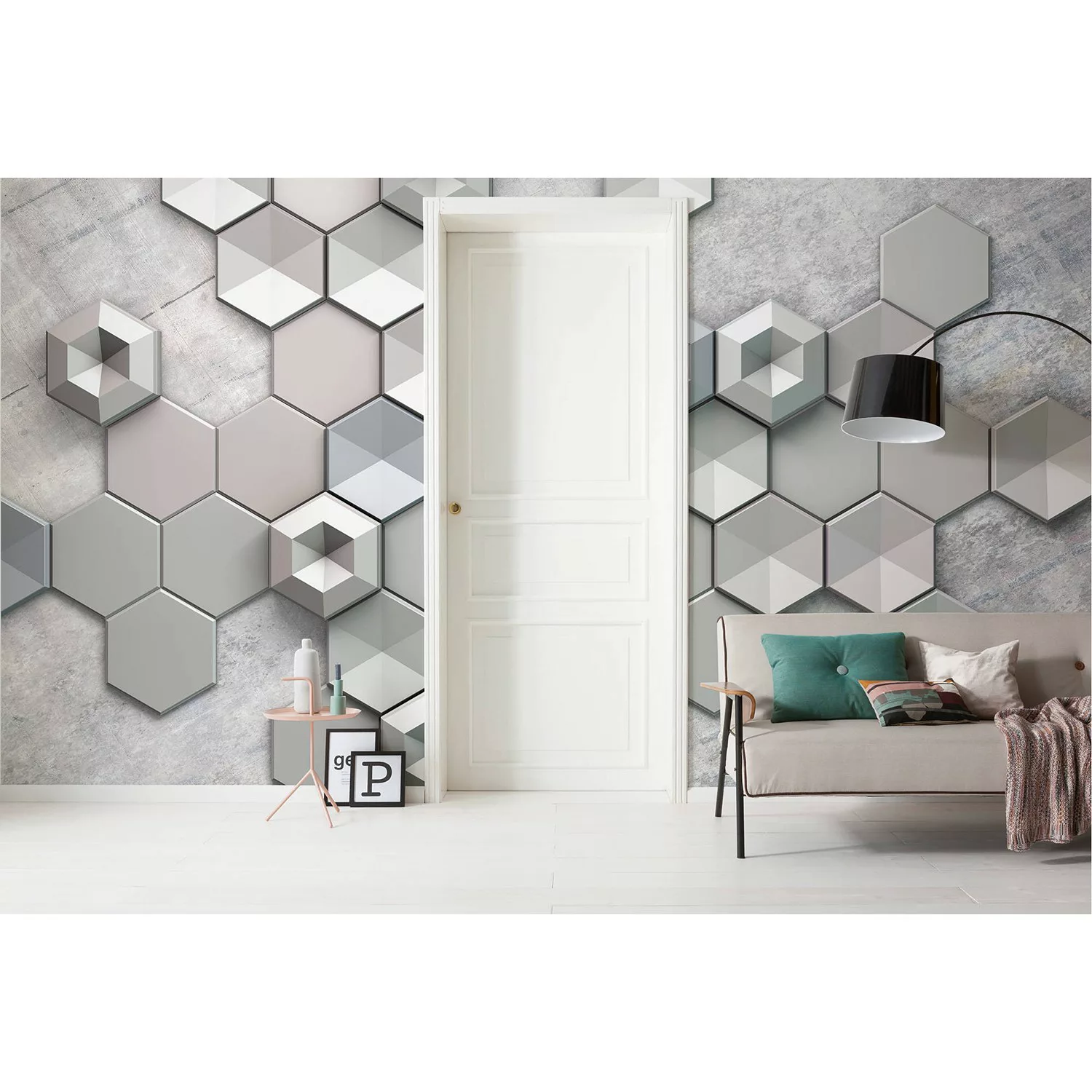 Komar Vliestapete »Hexagon Concrete« günstig online kaufen