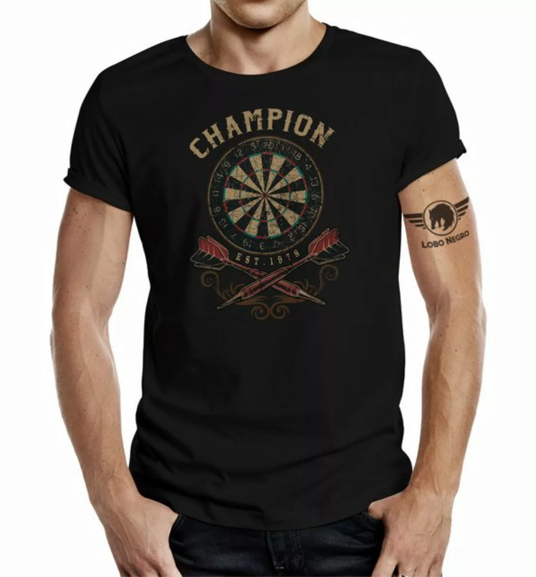 LOBO NEGRO® T-Shirt für den Dart Fan: Dart-Champion günstig online kaufen