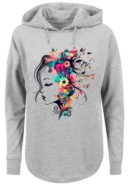 F4NT4STIC Kapuzenpullover Silhouette Bunte Blumen Print günstig online kaufen