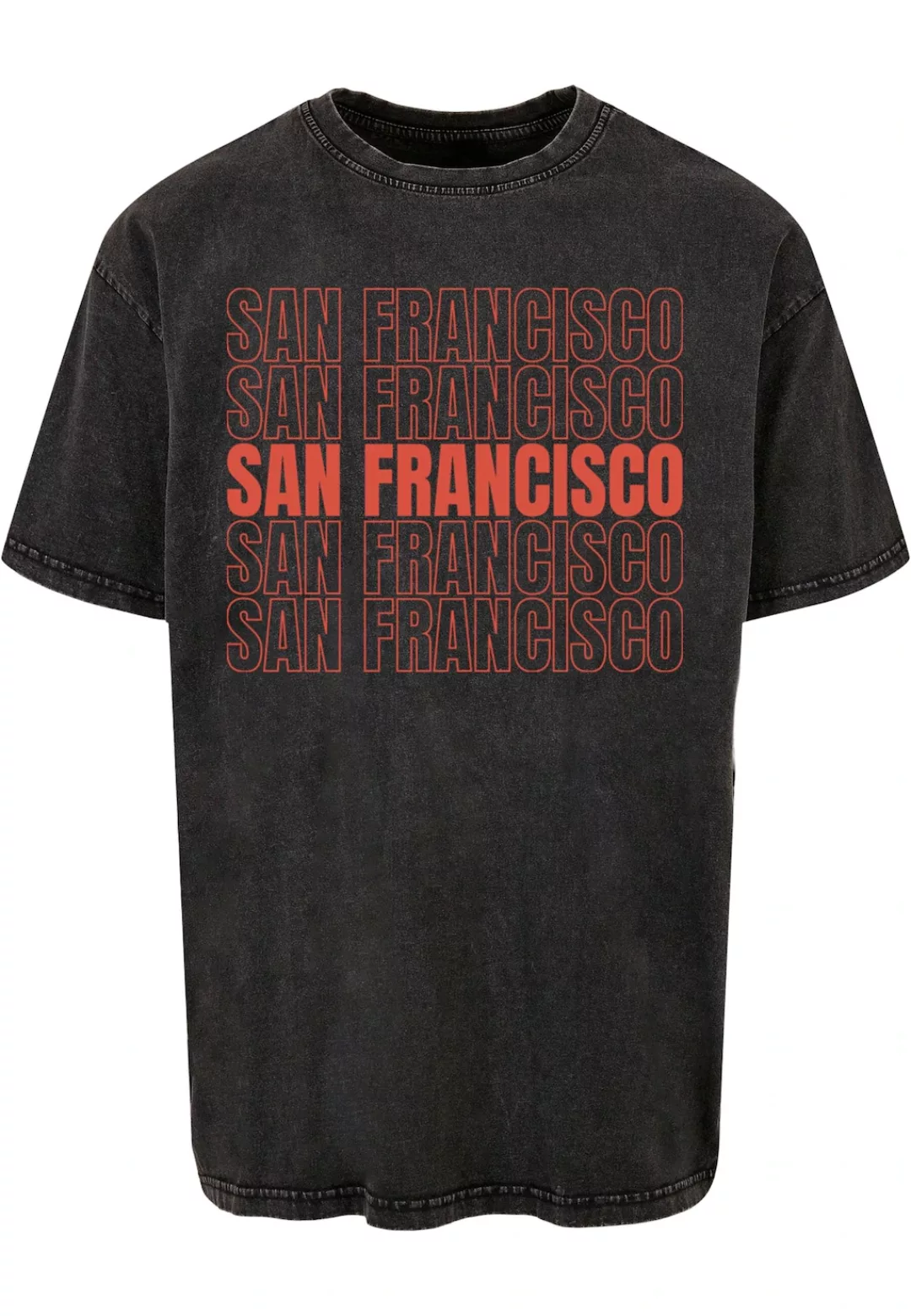 Merchcode T-Shirt "Merchcode Herren San Francisco Acid Washed Heavy Oversiz günstig online kaufen