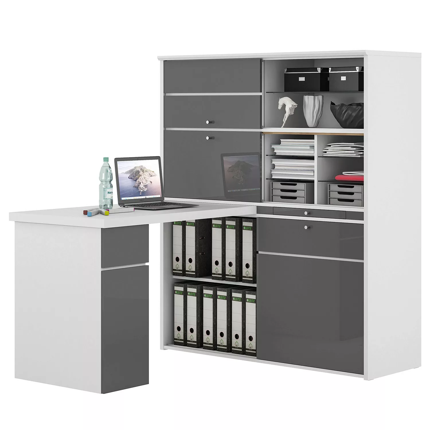 home24 Schreibtisch-Kombination Mini-Office II günstig online kaufen