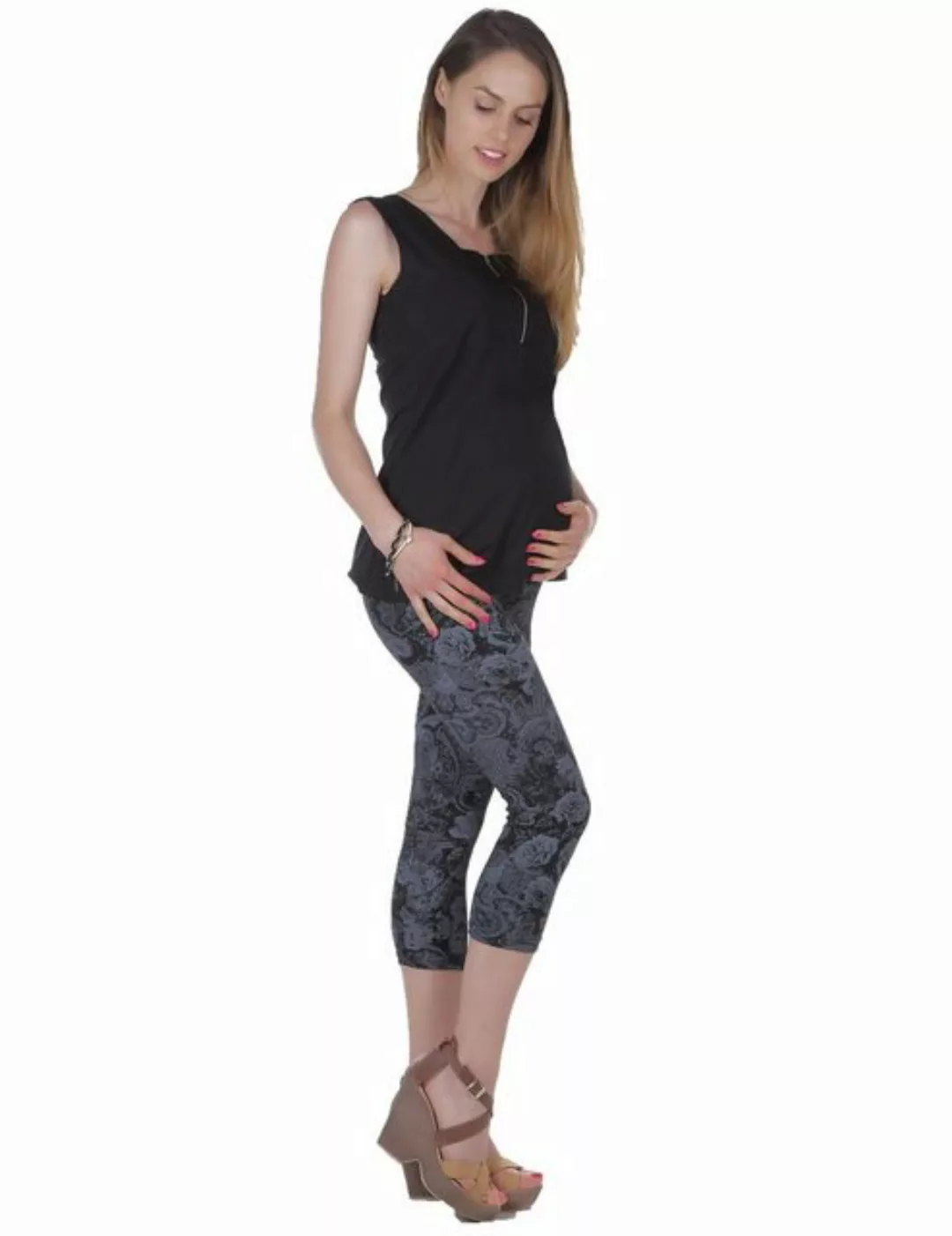 F&K-Mode Umstandsleggings Umstand Hose lang Muster Leggings gekämmte Baumwo günstig online kaufen