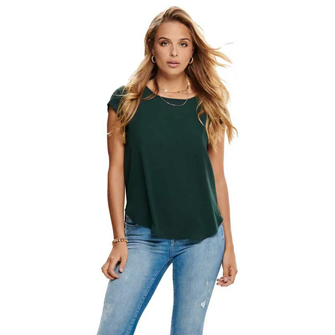 Only Vic Solid Kurzärmeliges T-shirt 44 Green Gables günstig online kaufen