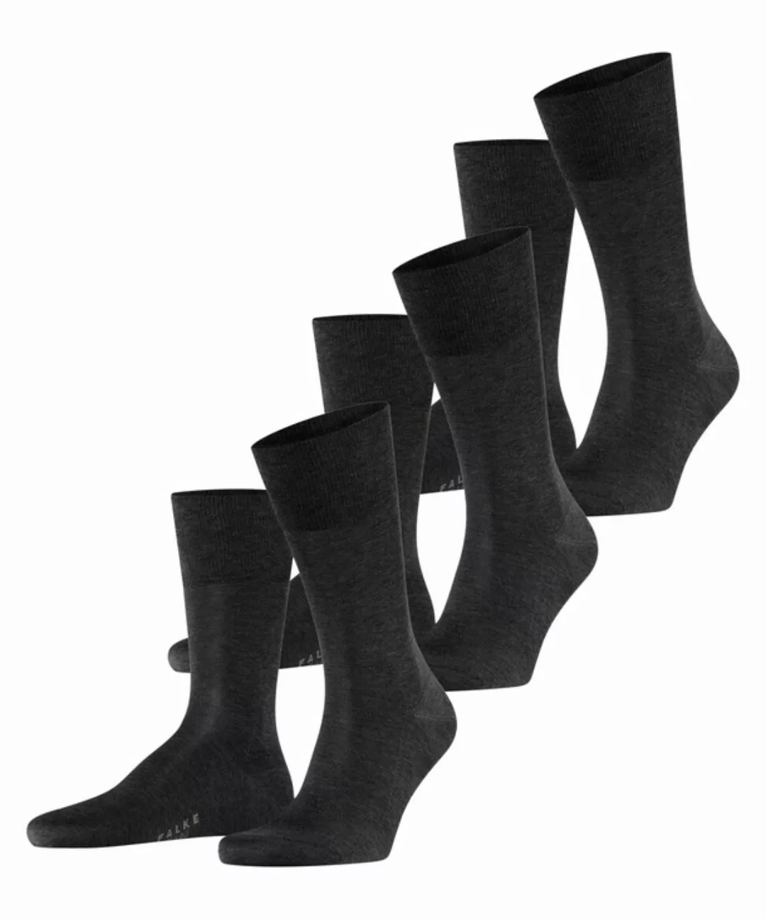FALKE Tiago 3-Pack Herren Socken, 39-40, Grau, Uni, Baumwolle, 13009-319003 günstig online kaufen