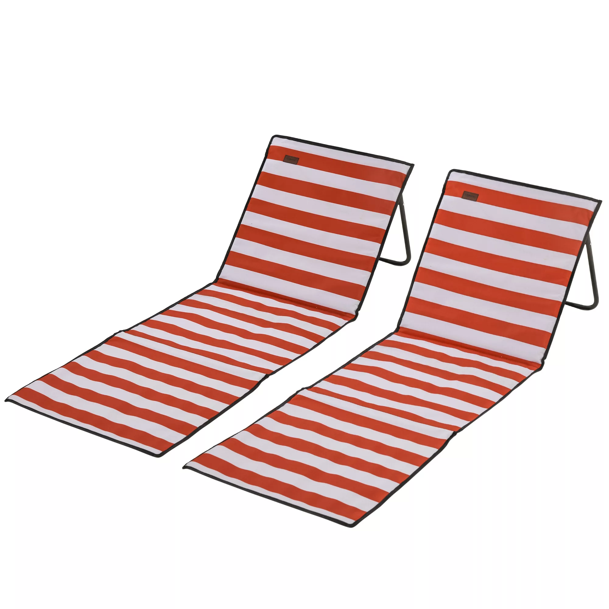 Outsunny 2er-Set Strandmatte  Faltbare Strandliege, Verstellbare Sonnenlieg günstig online kaufen