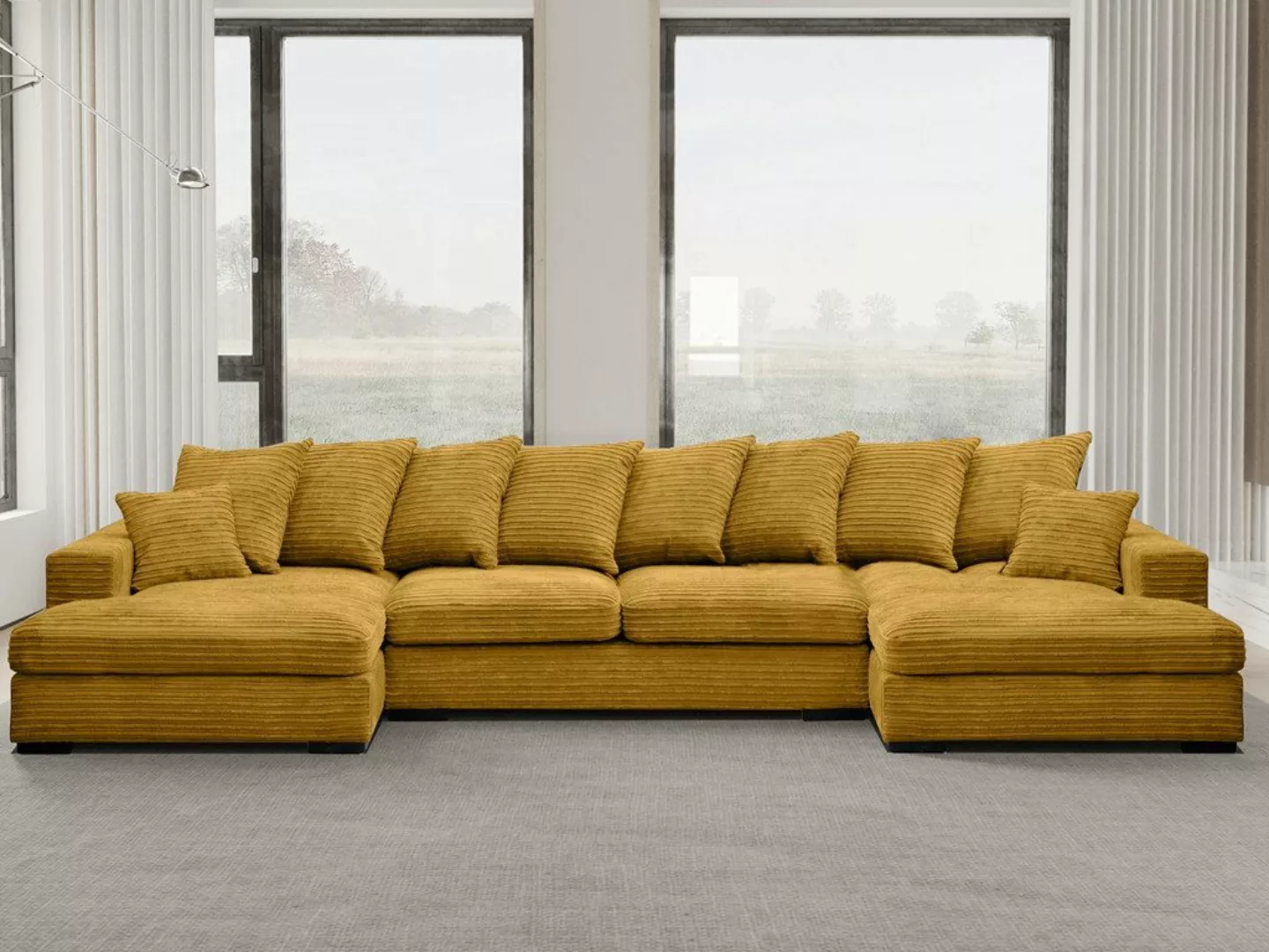 Kaiser Möbel Ecksofa Ecksofa, Sofa U-form, Couch U-form Gabon stoff Zoom, m günstig online kaufen