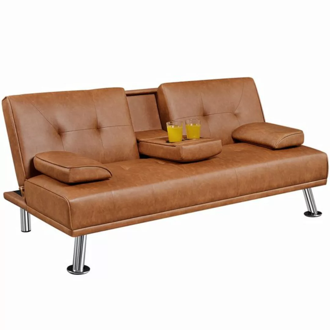 Yaheetech Schlafsofa Bettsofa Couch mit Tassenhalter Gästebett 167 x 81,5 x günstig online kaufen
