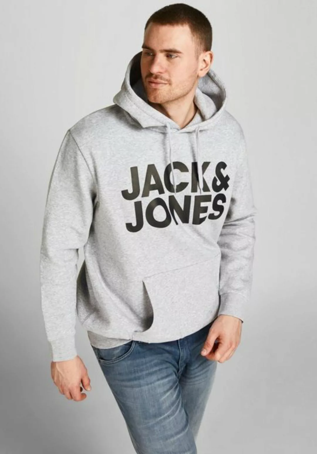 Jack & Jones Herren Hoodie Kapuzenpullover JJECORP LOGO - Regular Fit Pluss günstig online kaufen