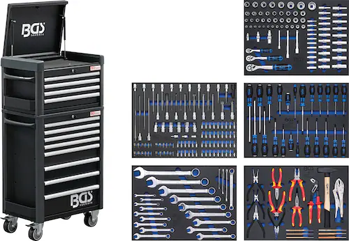 BGS Werkstattwagen »Profi Standard Maxi«, (263 tlg.), 12 Schubladen günstig online kaufen