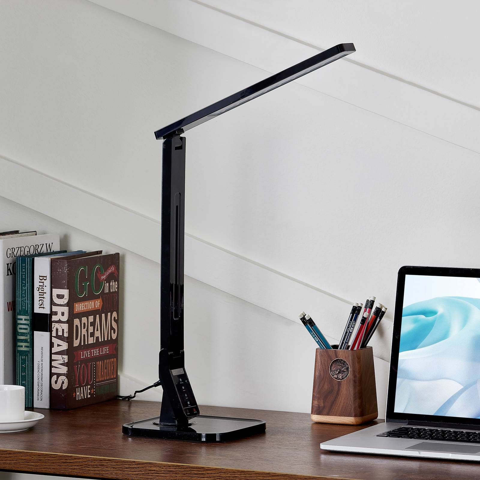 Schwarze LED-Schreibtischleuchte Eleni günstig online kaufen