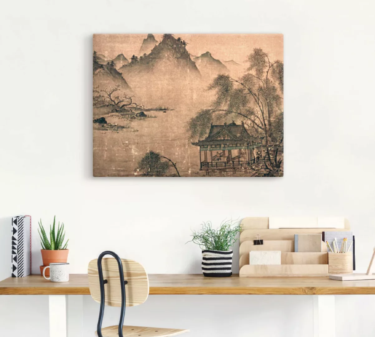 Artland Wandbild »Balustrade an der Wasserseite«, Asien, (1 St.), als Leinw günstig online kaufen
