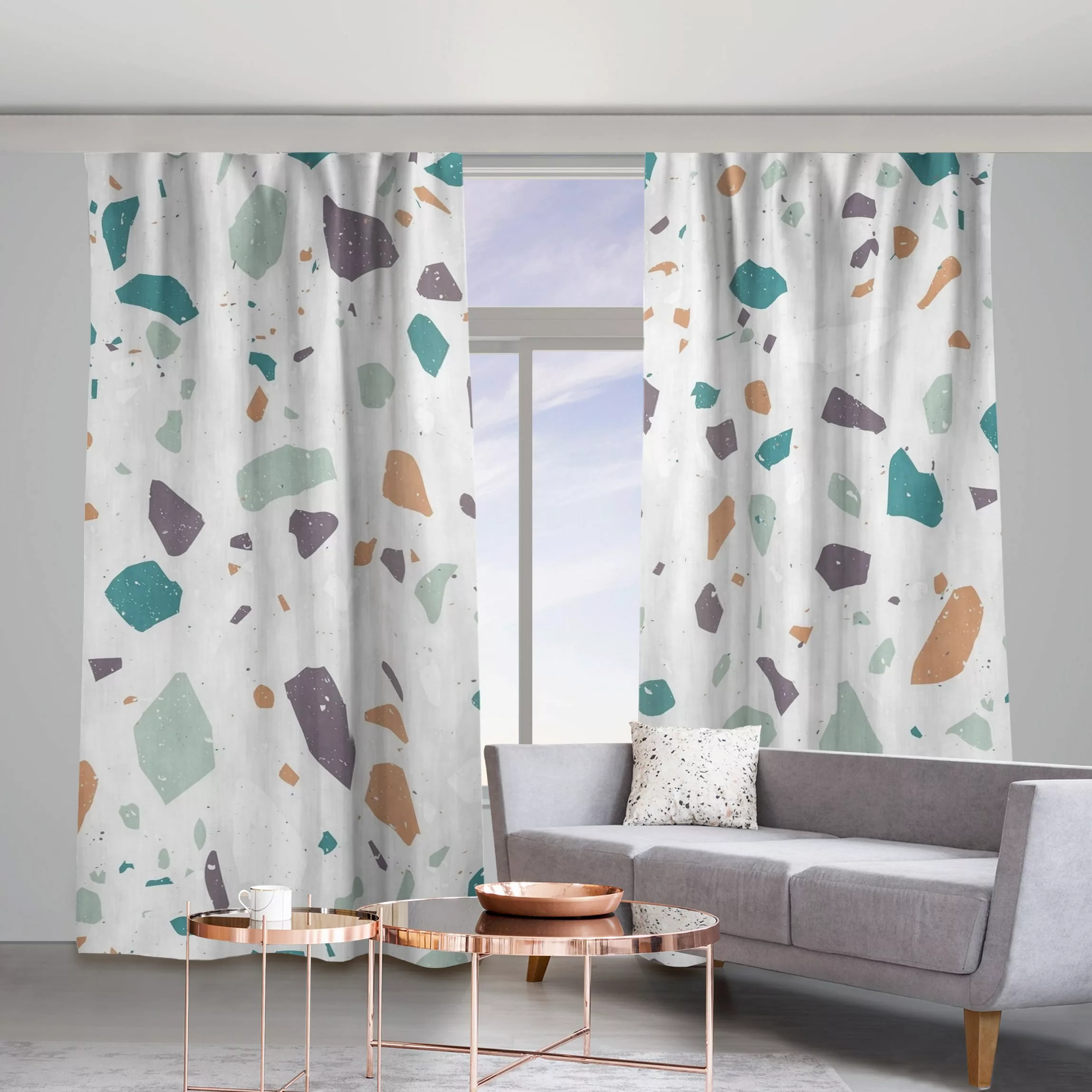 Vorhang Detailliertes Terrazzo Muster Grosseto günstig online kaufen