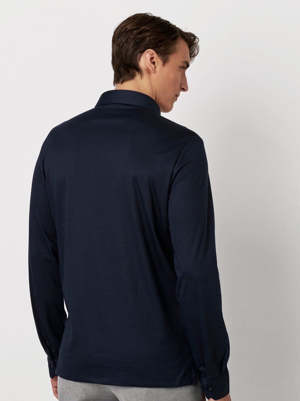 Desoto Longsleeve Poloshirt Essential Navy - Größe M günstig online kaufen